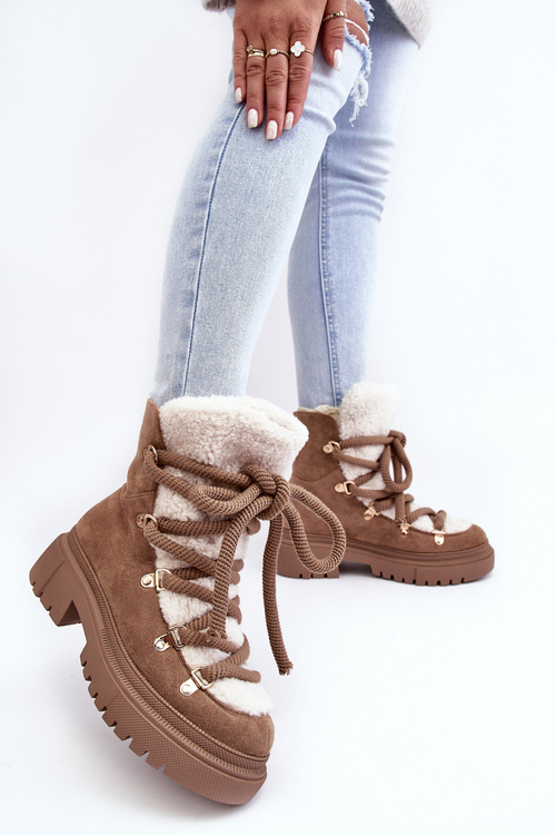 Dámské sněžné trapery se zavazováním Bežové Shala