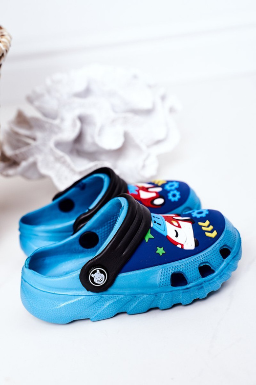 Dětské Pěnové Nazouváky S Autem Modré-Černé