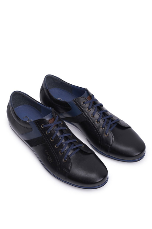 Pánske topánky Príležitostné kožené kože Nikopol čierne 1721