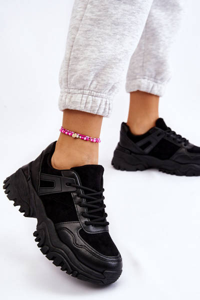 Módne športové topánky čierne frezio