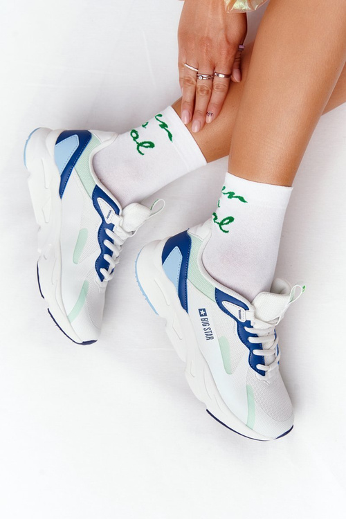 Dámské Tenisky Memory Foam Big Star HH274810 Bílé-Zelené