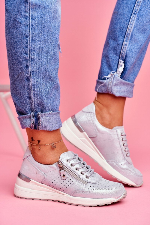 Dámská Sportovní Obuv  Kožená Stříbrná FT20-8675 Better Way