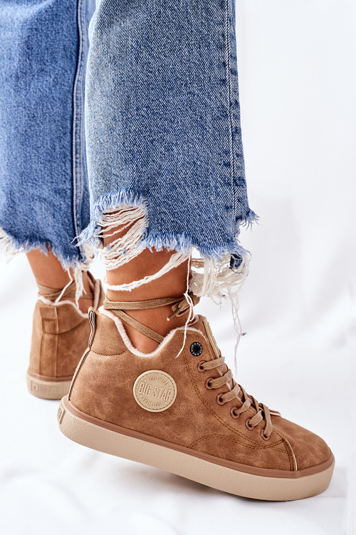 Veľká hviezda II274149 tenisky z koženej kože Camel