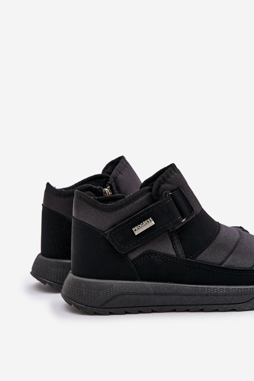 Zateplené Pánske Zimné Topánky Snehule Čierne Progress PROGJ-22-153