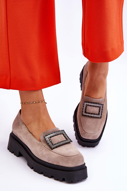 Pohodlné semišové mokasíny béžové Agathe