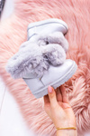 Šedá izolovaná detská mládežnícka topánka Snow Boots Moofy