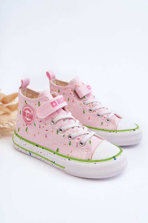 Dětské květované tenisky Big Star LL374051 růžové