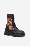 Dámské Botky Workery Se Ponožkou V Leopardím Černé Penthis