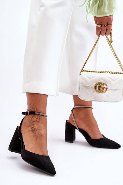 Kožené Lodičky Se Zdobeným Páskováním Černé Lirosa