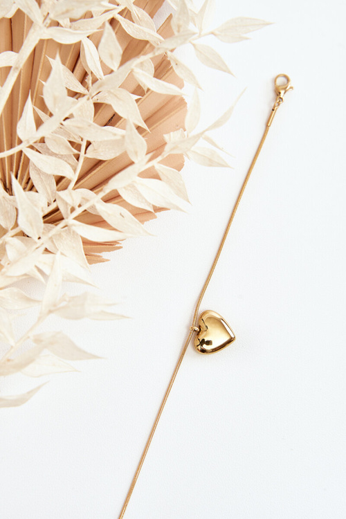 Dámský zlatý náramek se srdcem