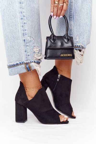 Jarné semišové topánky na Vinceza Post 21-17095 Čierna