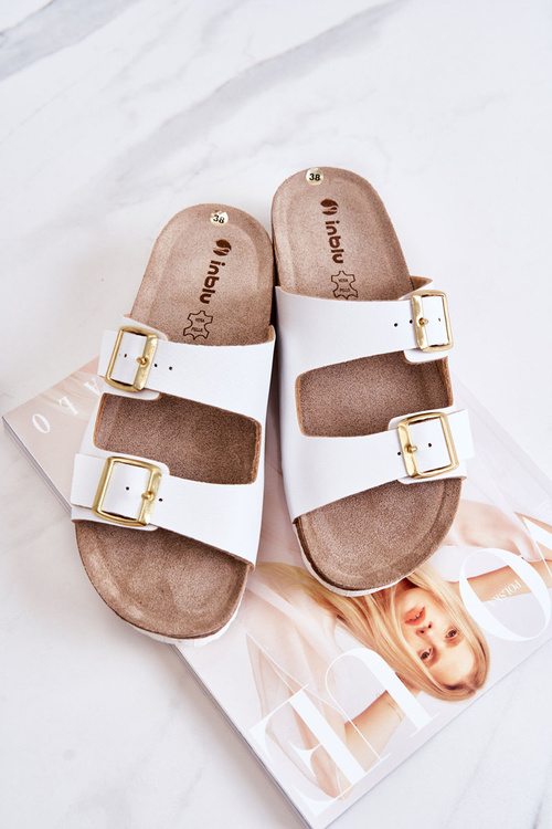 Dámské pantofle přezky Inblu NM000028 Bílá