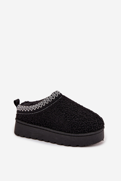 Detské mládežnícke snehule s ovčou kožušinou Čierne Selathiel