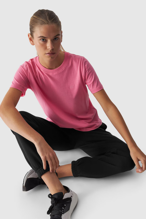Hladké dámské tričko Regular 4F Růžové 4FWAW24TTSHF1650-54S