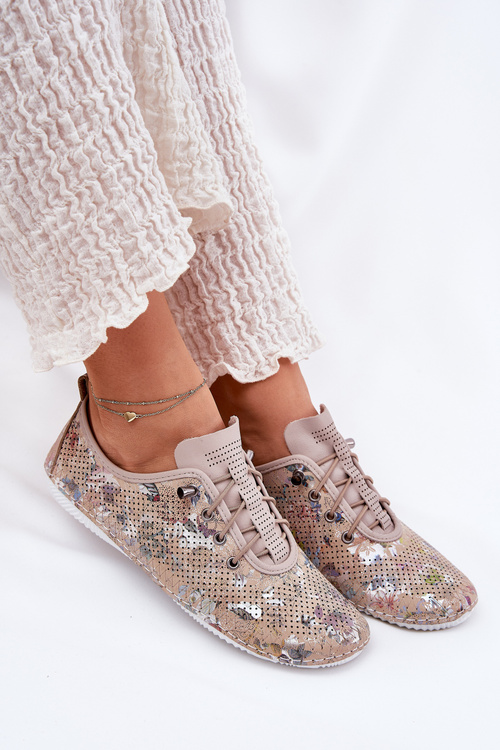 Dámske Polobotky Z Prírodnej Kože Vzorované Artiker 56C2689 Béžové