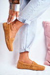 Suede Openwork Dámske mokasáre S.Barski Camel