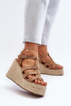 Sandály Na Kotevníku S Pletením Hnědé Gnosis