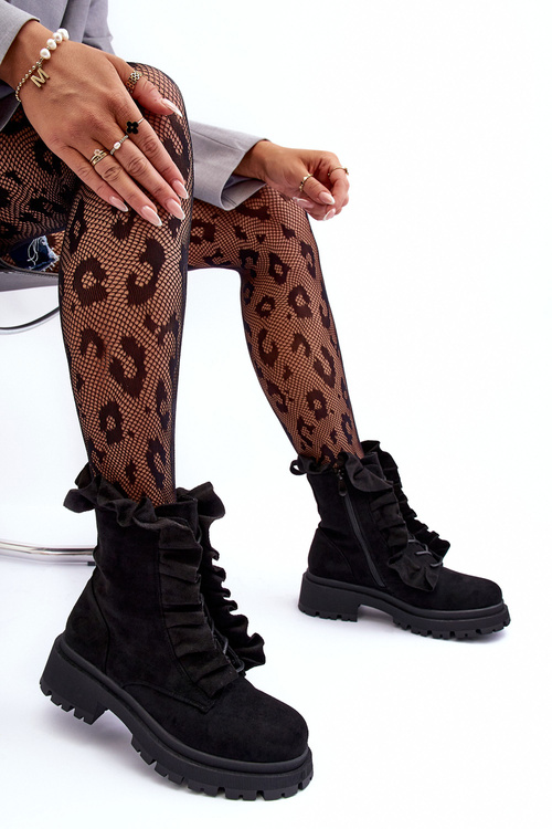 Sumere Izolované topánky s plochými podpätkami čierna zložka