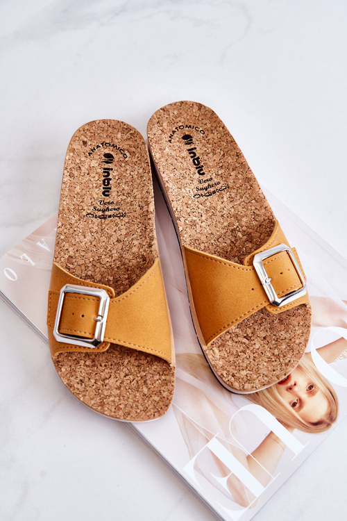 Módne dámske papuče s inblu CP000031 BUND YELLNE