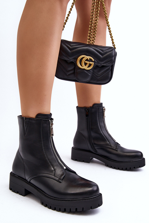 Dámske topánky Čierne Tisaia so zipsom