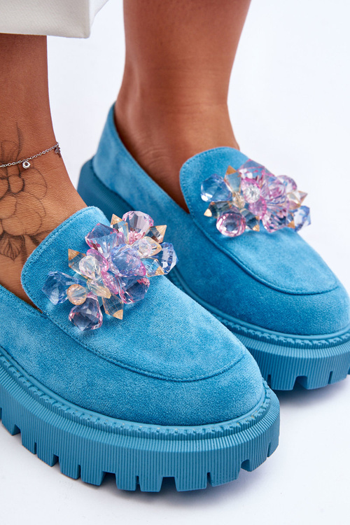 Dámské křišťálové mokasíny Blue Avril