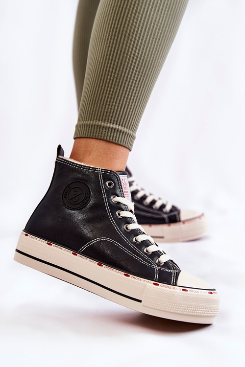 Dámské High Zateplené tenisky Cross Jeans KK2R4042C Černé
