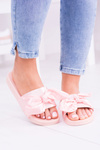 Dámske ružové flip -flops s lukom do hurremu