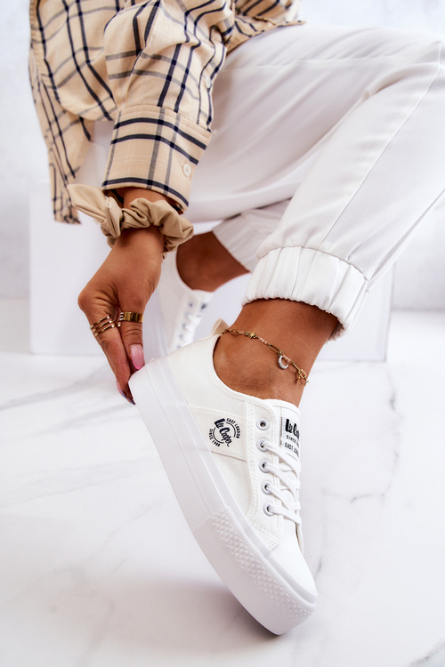 Tenisky na platformě Lee Cooper LCW-22-31-0837L Bílý