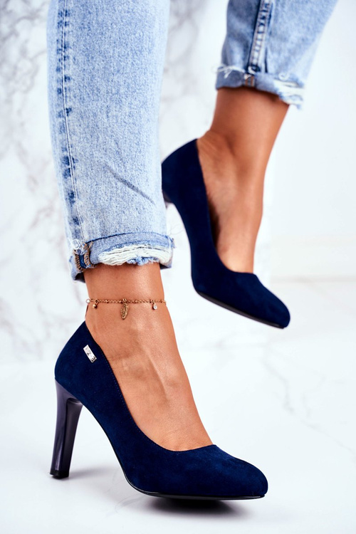 Dámske semišové čerpadlá na Sergio Leone Navy Blue Pillar Campbell