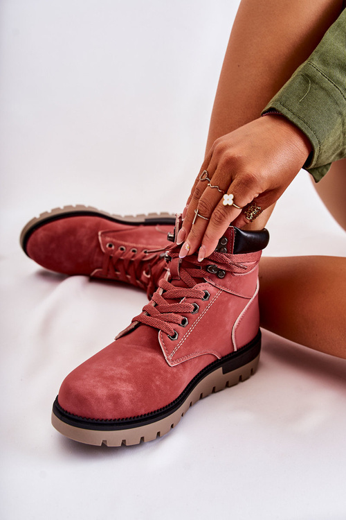 Kožené topánky na platforme Red Ressa