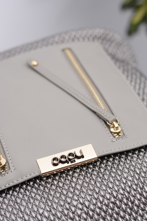 Dámska veľká šedá strieborná kabelka Nobo