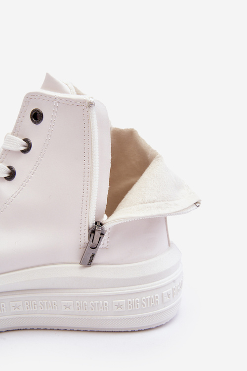 Dámské zipem zateplené trampky bílé Big Star MM274021