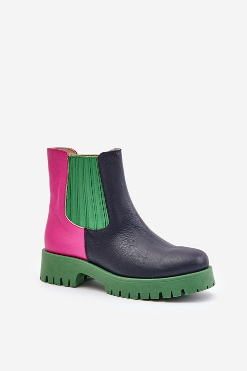 Dámske Boty Na Ploškom Opätku Kožené Lewski 3611 Multikolor