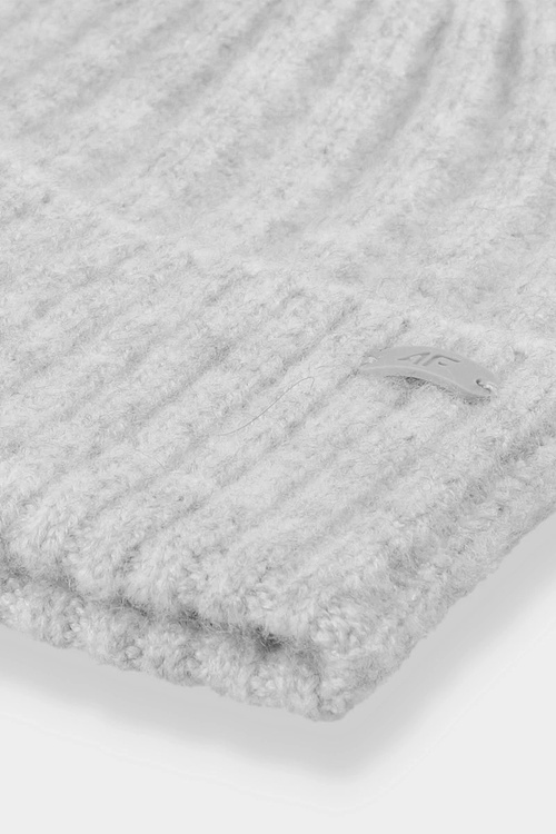 Dámska zimná čiapka 4F 4FAW23ACAPF299-25M Šedá