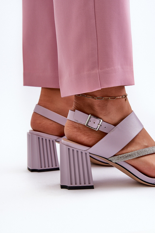 Dámské elegantní sandály na podpatku fialové D&A MR38-549