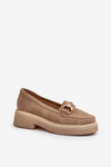 Zazoo 3429 Semišové Dámske Mokasíny S Ozdobou Beige