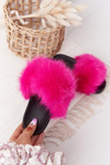 Detské flip -flops s kožušinou Fuchsia Fashionista