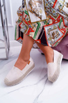 Ženské espadrilles vložené do semišovej béžovej mariako