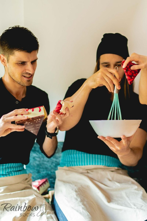 Dúhové ponožky ponožky New York Struecake s párom čerešní 1 pár