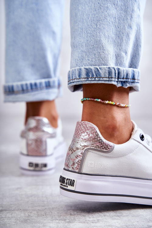 Dámské Materiál Sneakers Big Star KK274037 Bílá