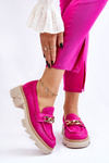 Dámské mokasíny Brogues s řetízkem Fuchsia Luella