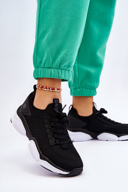 Dámska posuvná športová topánka Pamäťový penový systém Big Star LL274A146 Čierna