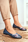 Dámske kožené baleriny Maciejka Navy Blue 01358-27
