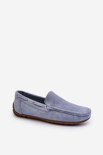 Mužské modré semišové slip-on mokasíny Rayan
