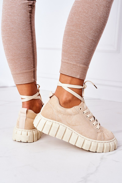 Semišové Tenisky Na Platformě Béžové Whatever