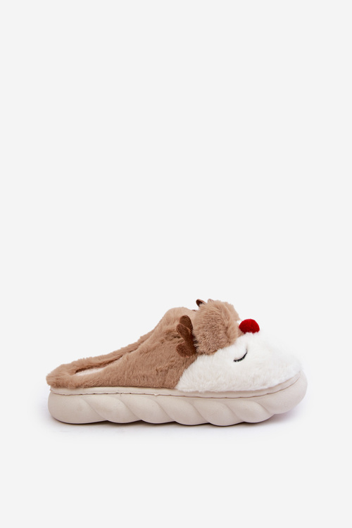 Dámske Hnedé Papuče S Motívom Sobov Wistira