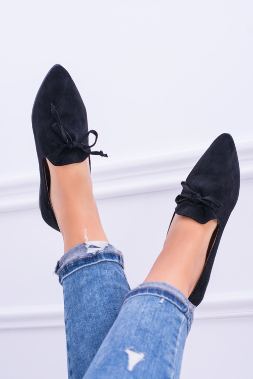 Lu Boo Black Ballerinas v Spitz Lordy Suede Feliciano