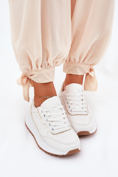 Dámske Športové Topánky Na Platforme Biele Nevliese