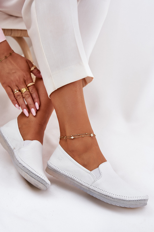 Kožené Baletky Maciejka T3512-11 Bílé