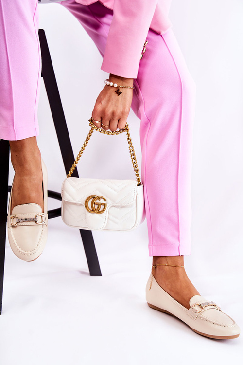 Dámska béžová koža Moccasins Godley